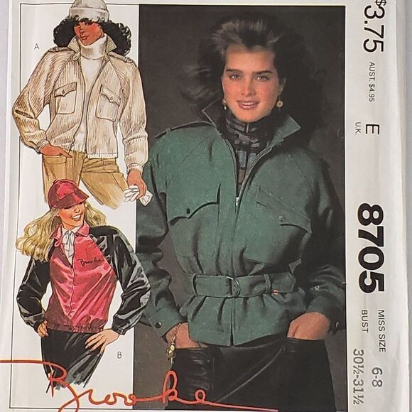 Vintage 80s McCalls Pattern 8705 Outdoor Jacket Coat Varsity Belted Sz 6/8 Uncut - Picture 1 of 2